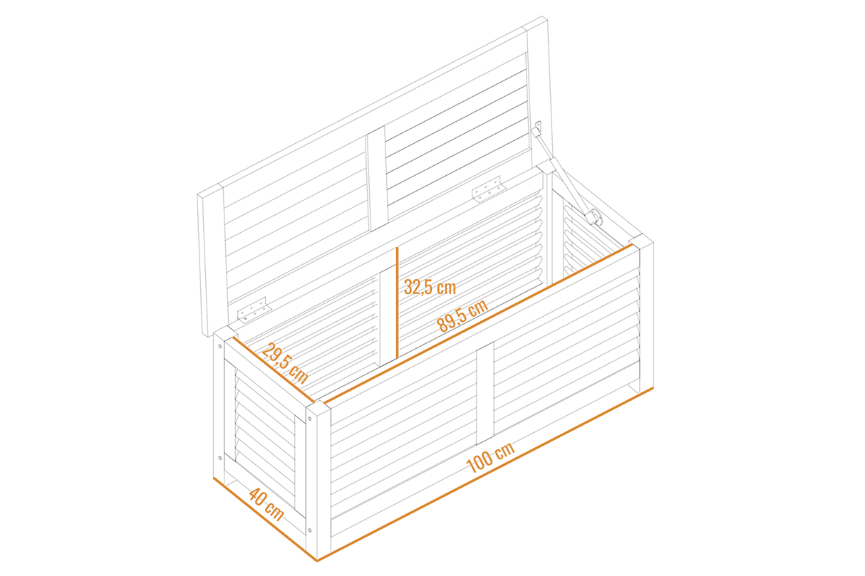 Agnes teak storage bench 100 cm