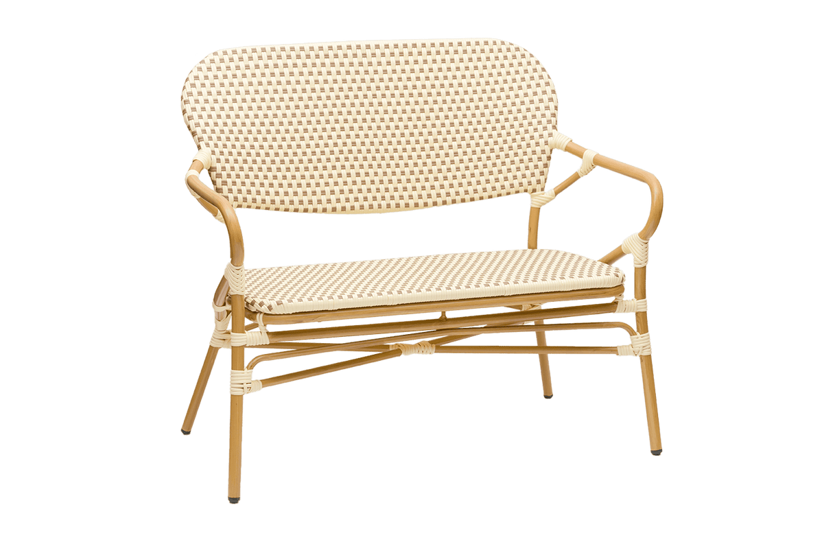 Babette café bench in French weave 108 cm