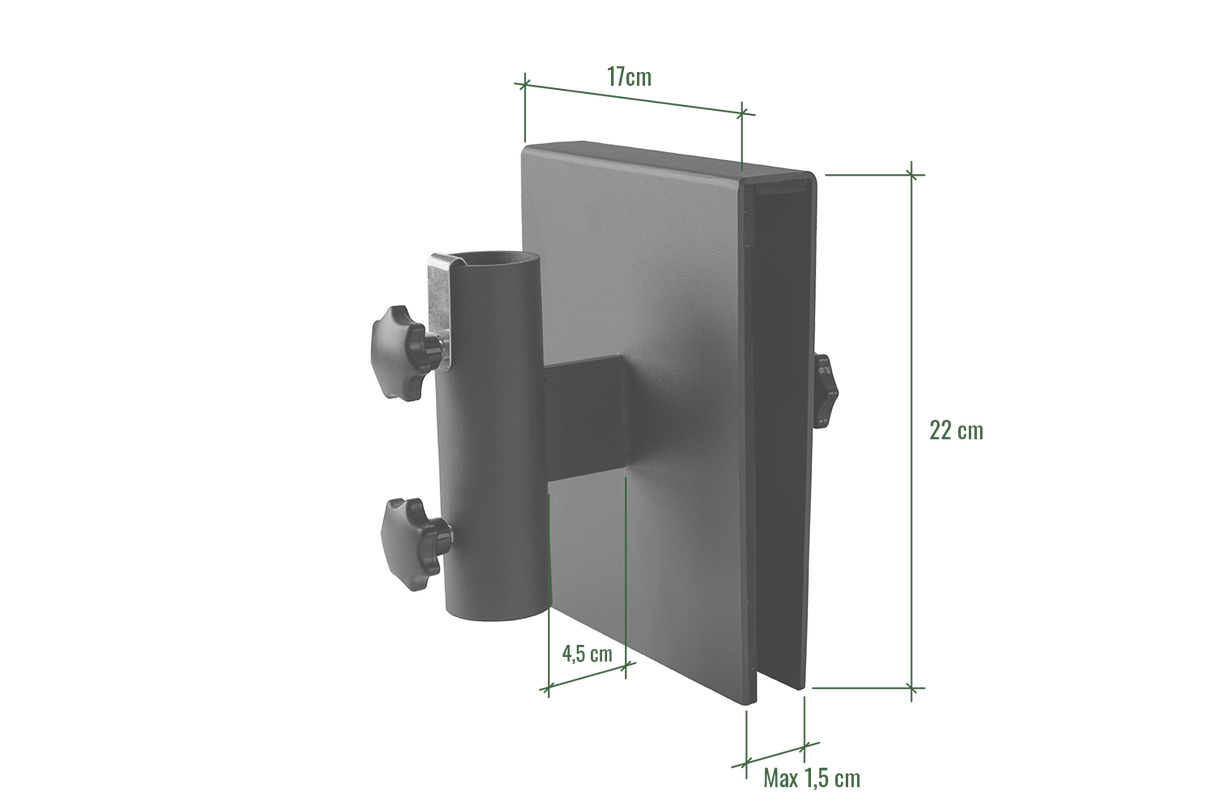 Bram parasol bracket for glass balcony
