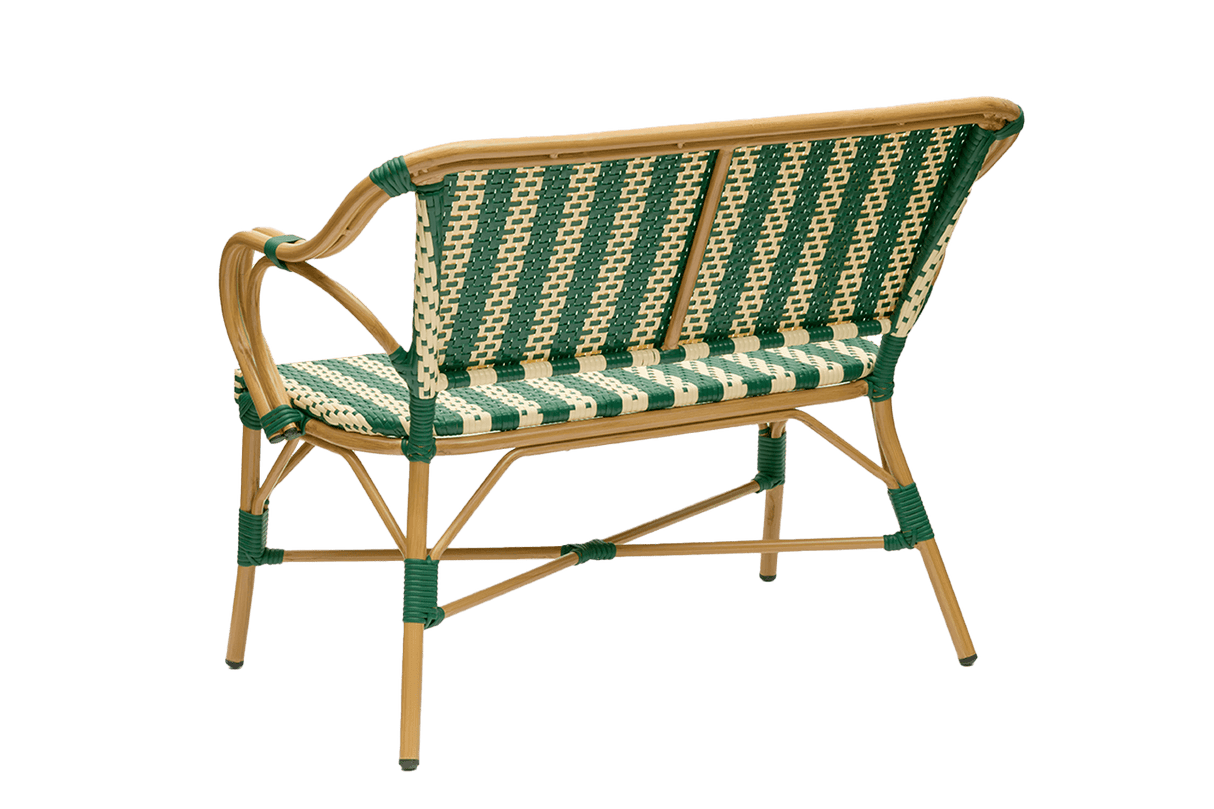 Claire café bench in French weave 108 cm