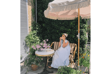 Claire café bench in French weave 108 cm