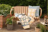 Claire café bench in French weave 130 cm