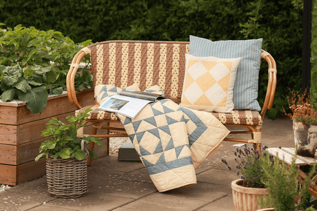 Claire café bench in French weave 130 cm
