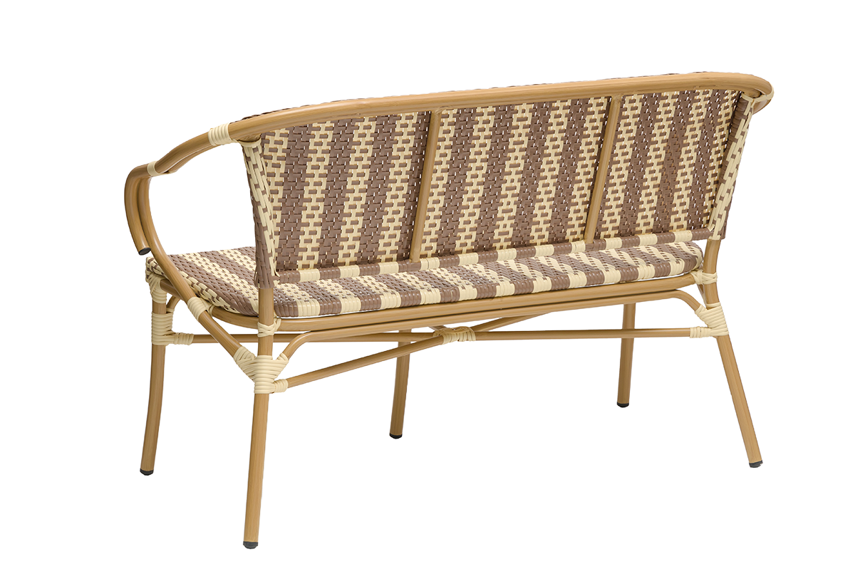 Claire café bench in French weave 130 cm