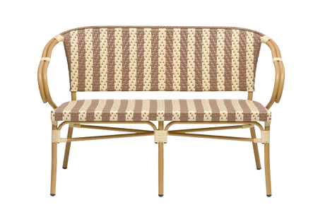 Claire café bench in French weave 130 cm