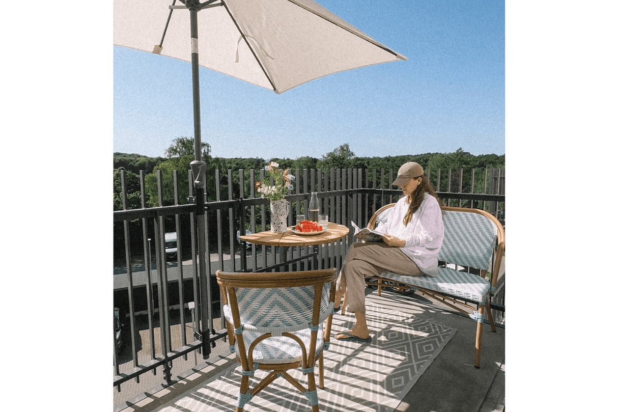 Claudine bench in French weave 108 cm