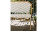Claudine bench in French weave 108 cm