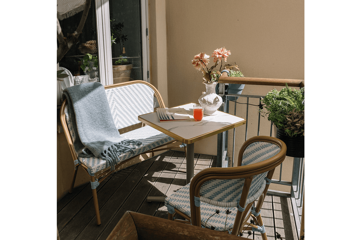 Claudine bench in French weave 108 cm