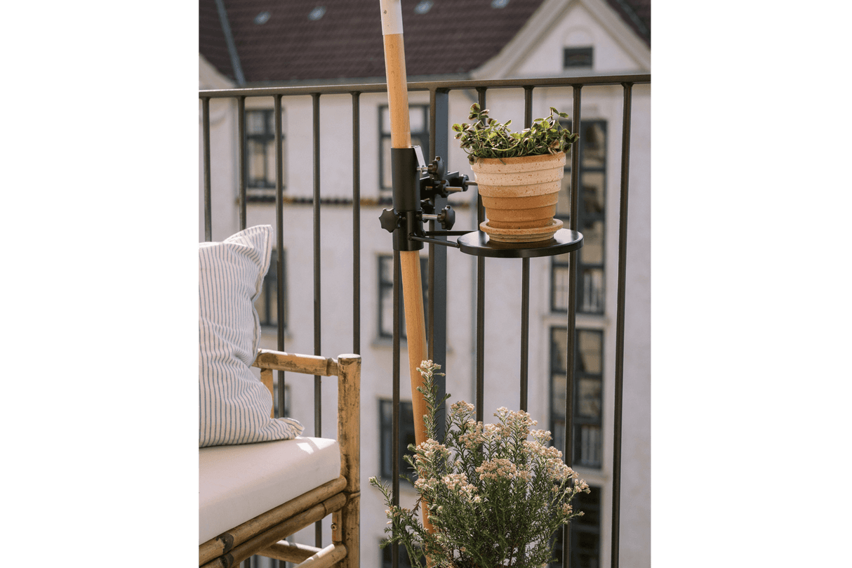 Felix holder and shelf for parasol bracket