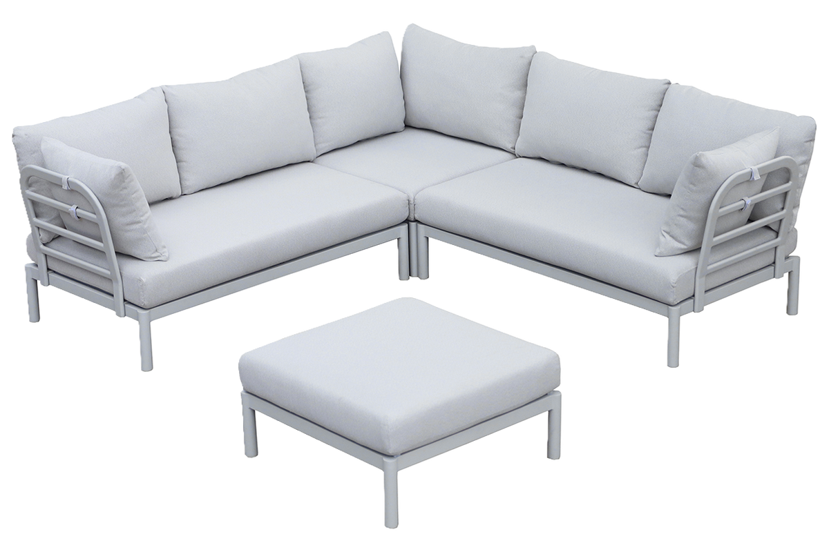 Luna aluminium lounge pouf / table