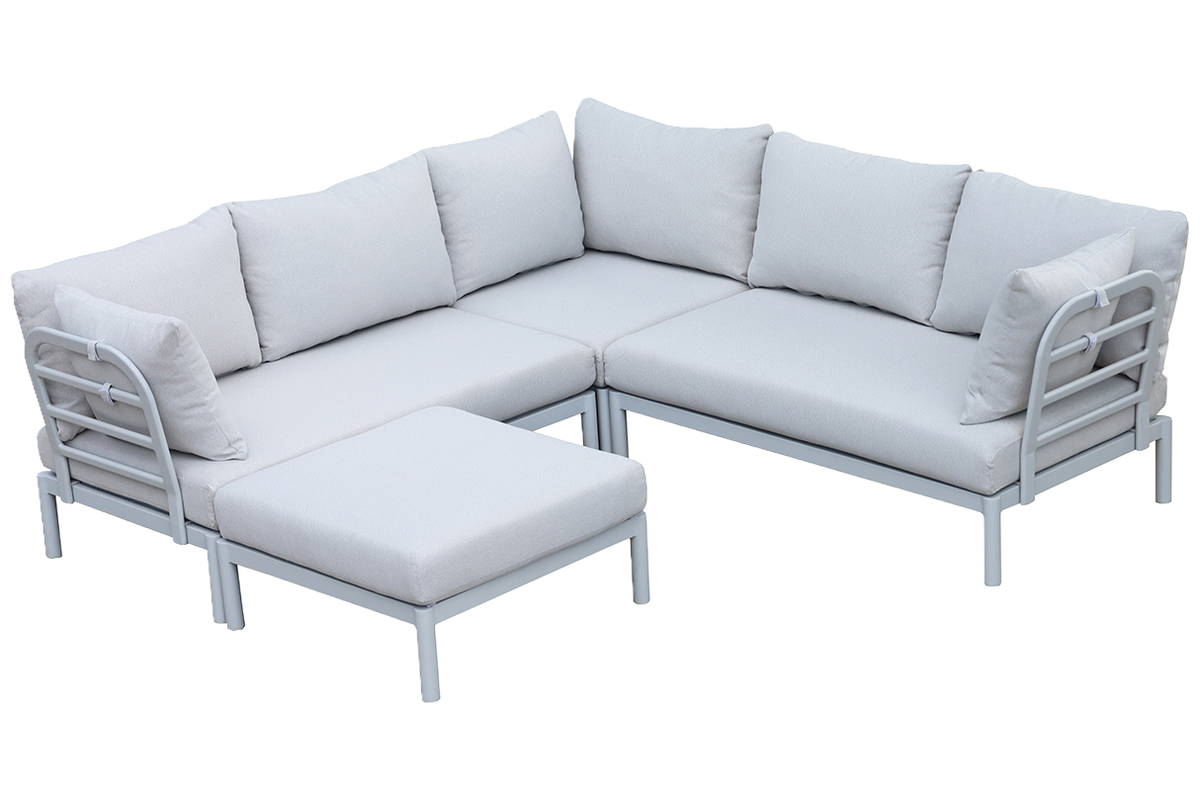 Luna aluminium lounge pouf / table