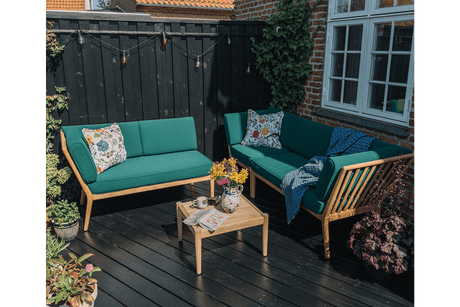 Sienna teak high back lounge sofa - corner