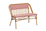 Soline café bench in french weave 107 cm