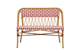 Soline café bench in french weave 107 cm