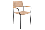 Freja wicker chair with armrest