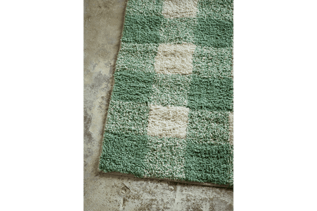Checked tufted bath mat 60 x 90 cm