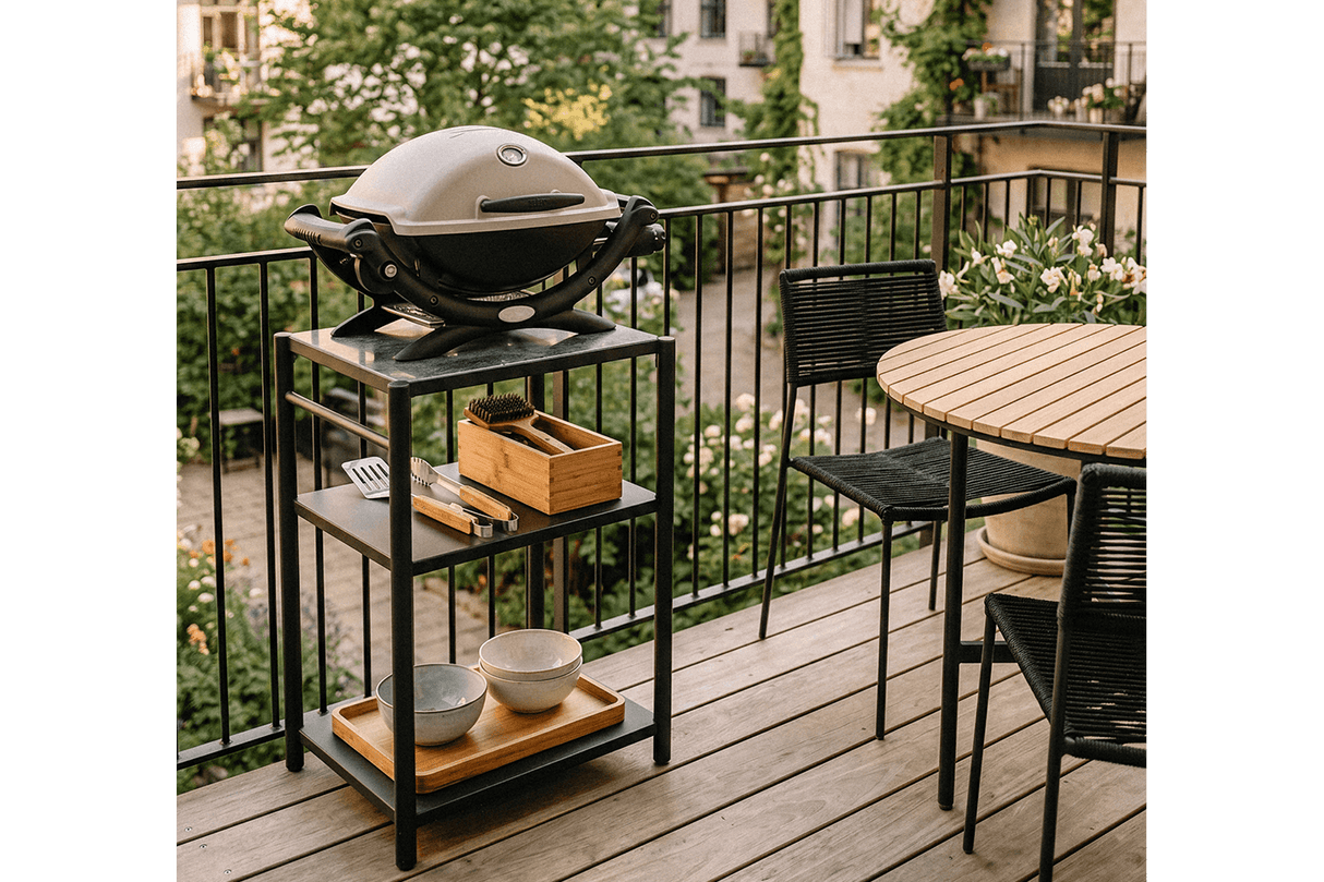 Dora metal barbecue table with granite top 60 x 50 cm
