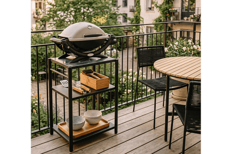 Dora metal barbecue table with granite top 60 x 50 cm