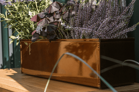 Liva copper balcony flower box without bracket 60 / 80 / 100 cm