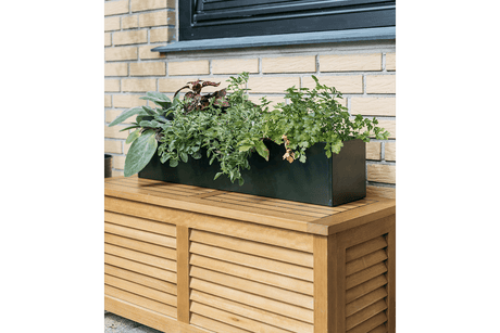 Liva dark green balcony flower box without bracket 60 / 80 / 100 cm