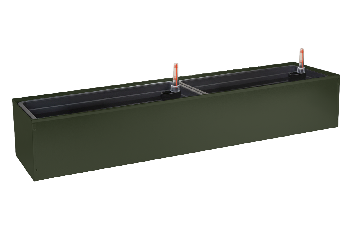 Liva dark green balcony flower box with self-watering system 60 / 80 / 100 cm
