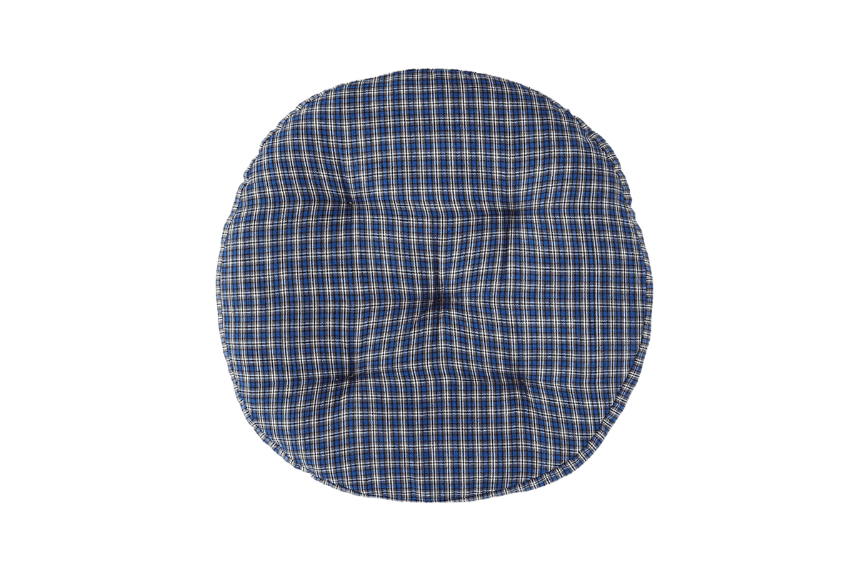 Checked round seat cushion Ø45 cm