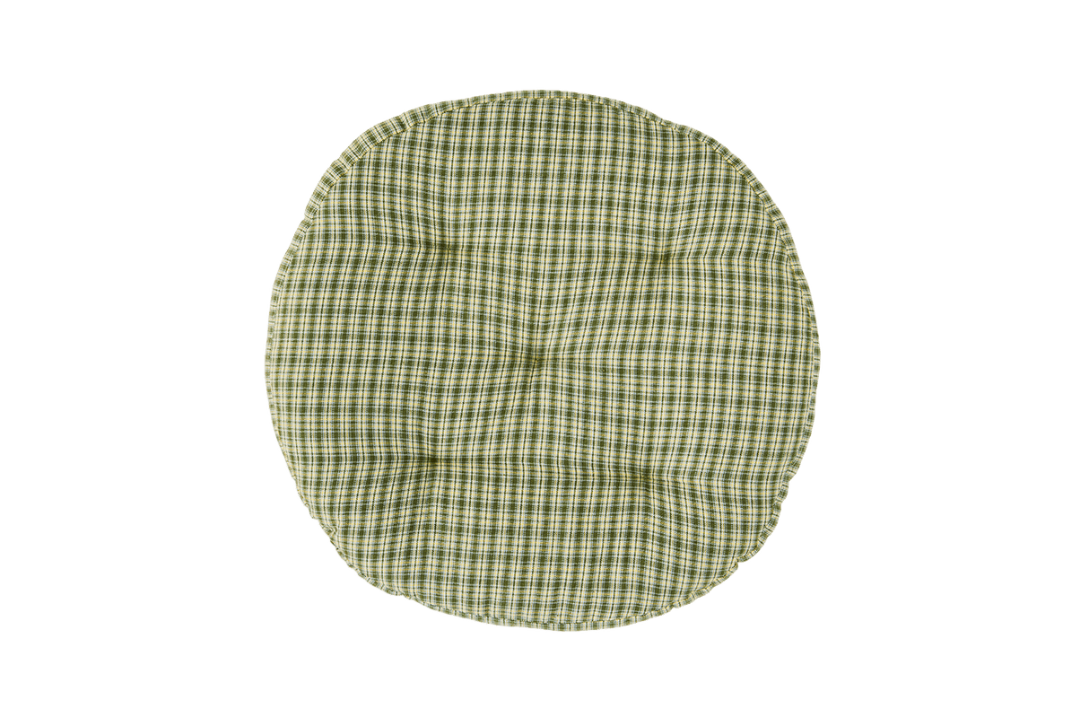 Checked round seat cushion Ø45 cm