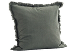 Pinstriped cushion cover with fringes 50 × 50 cm