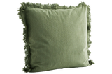 Pinstriped cushion cover with fringes 50 × 50 cm
