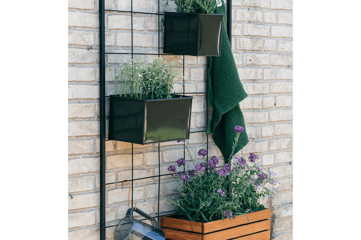 Rebekka green plant box for wall grid 30 x 19 cm