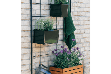Rebekka green plant box for wall grid 30 x 19 cm