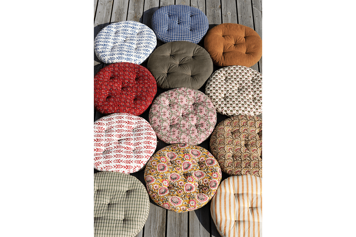 Round seat cushion with print Ø45 cm