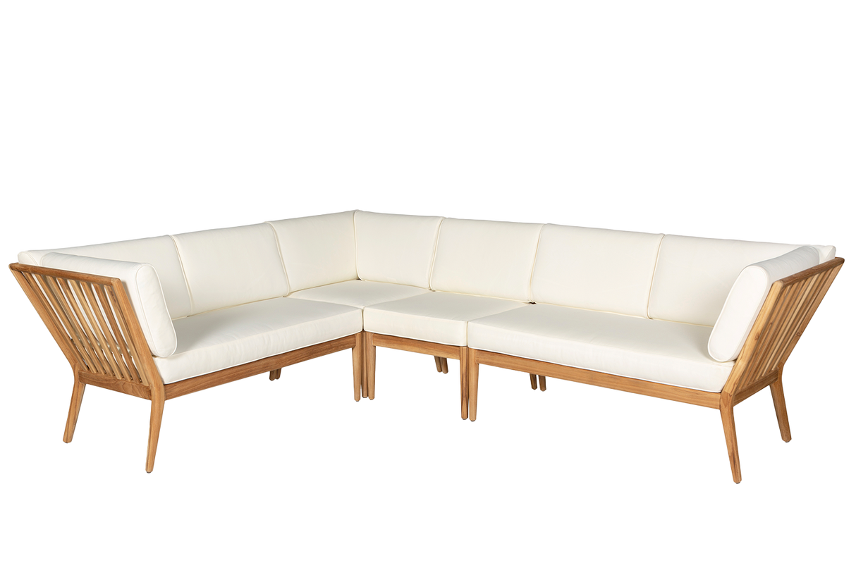 Sienna teak high back lounge sofa - left