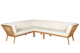 Sienna teak high back lounge sofa - left