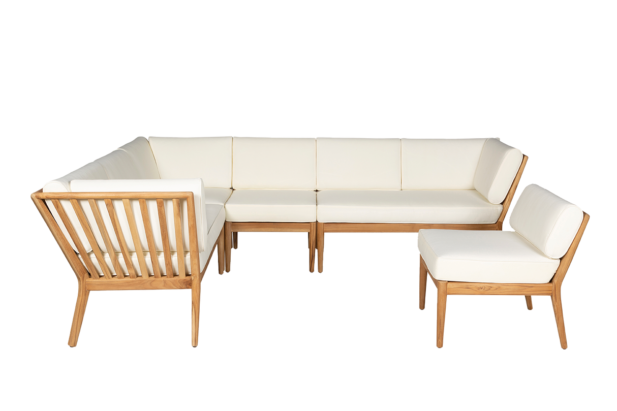 Sienna teak high back lounge sofa - left