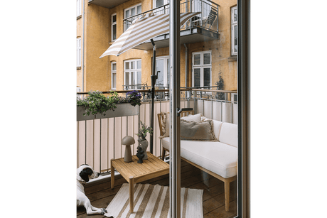 Frida stripe parasol with hoist and tilt Ø160 / Ø200 cm