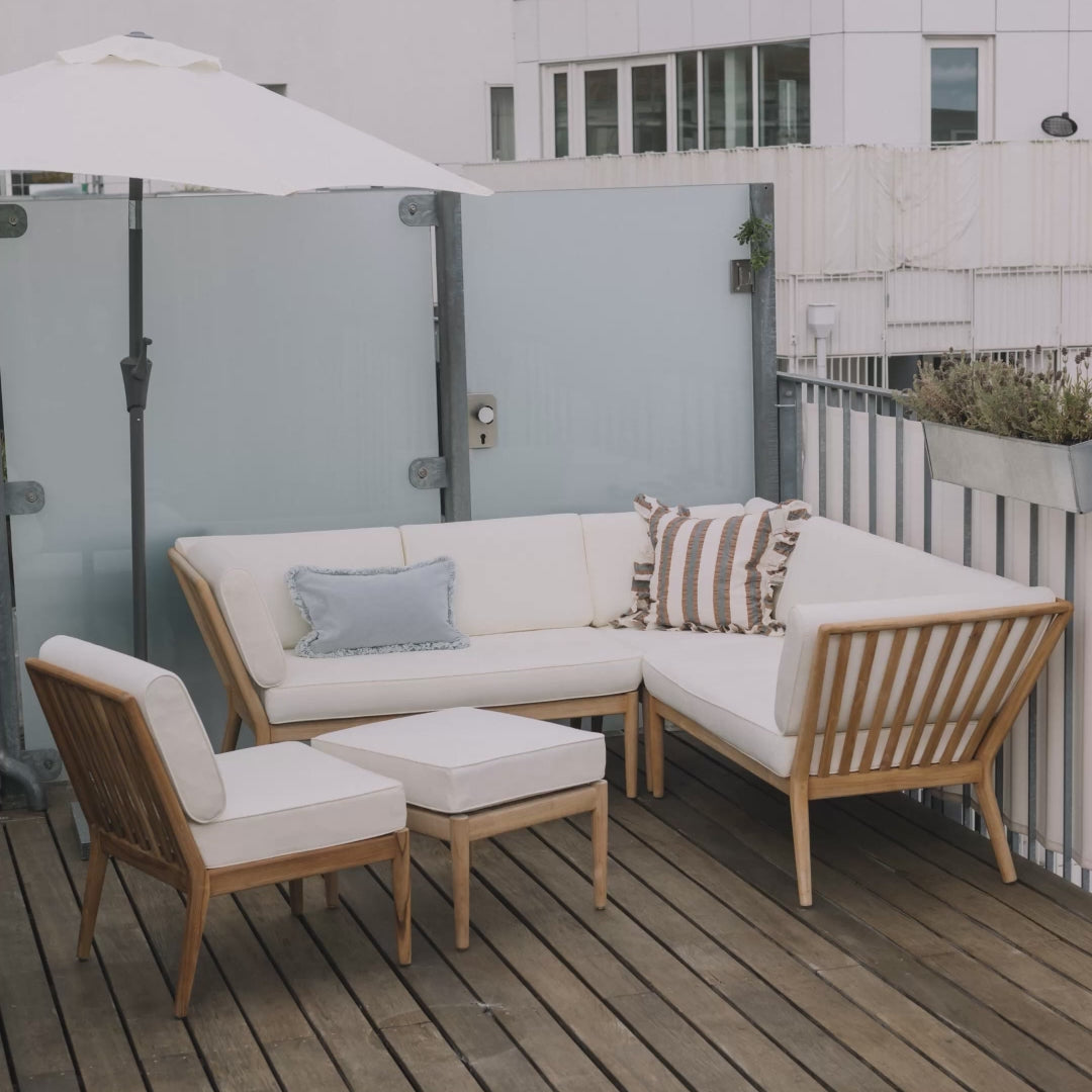Sienna teak pouf / table