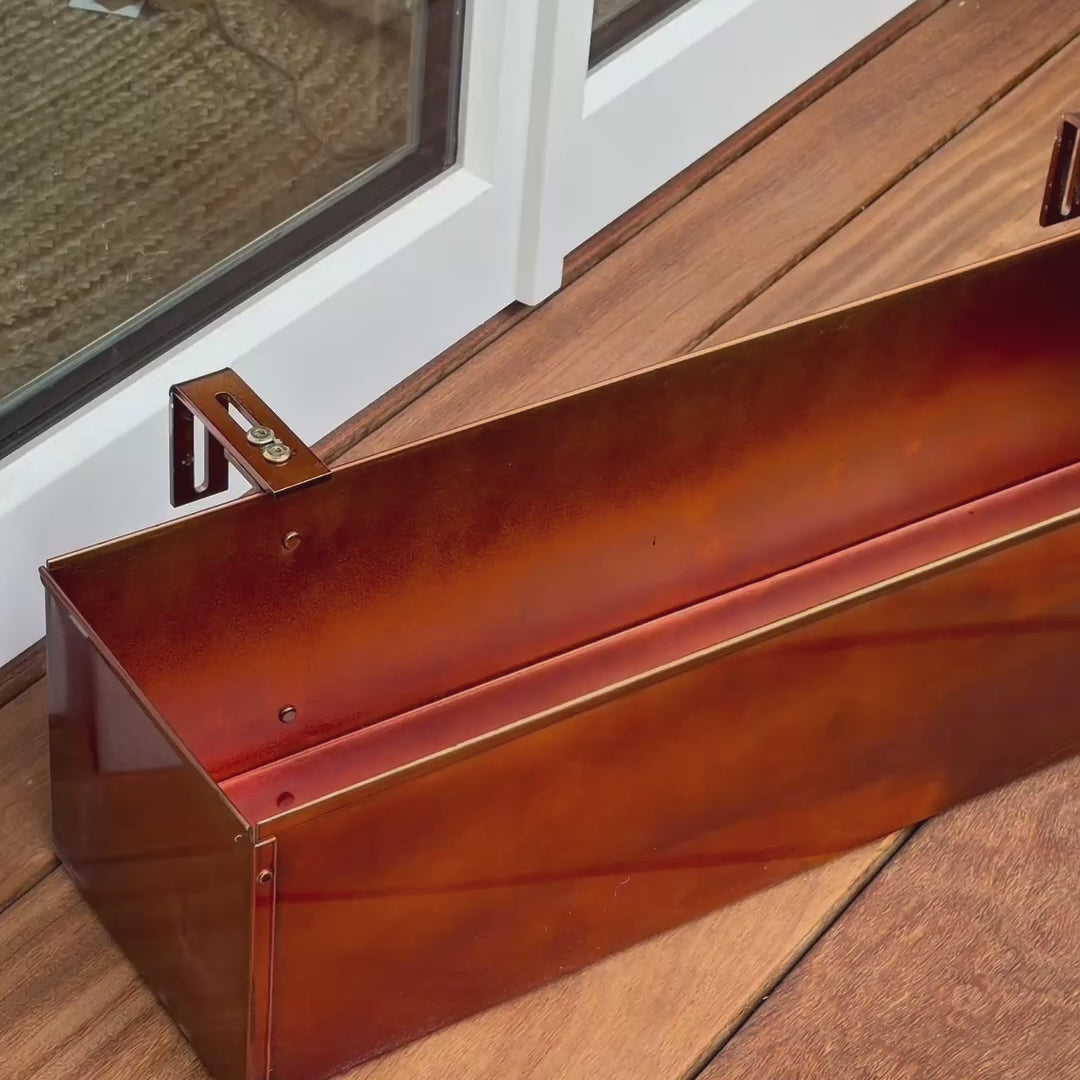 Liva copper balcony flower box with self-watering system 60 / 80 / 100 cm