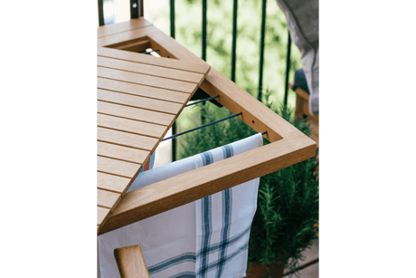 Alma teak hanging table with drying rack 100 x 60 cm