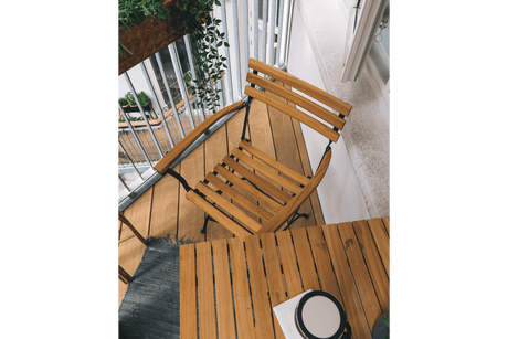 Katinka eucalyptus folding chair with armrest