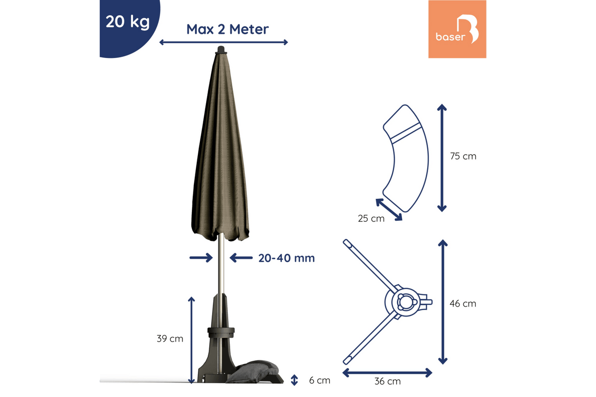 Baser parasol base 25 kg