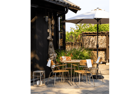 Cambre solid color parasol with a white pole Ø200 cm