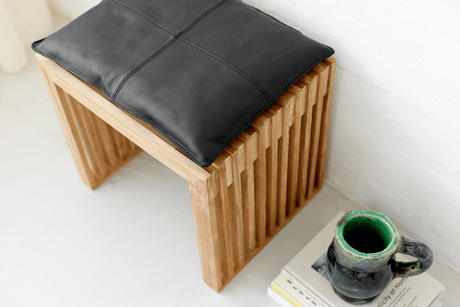 Leather cushion 104 x 35 cm