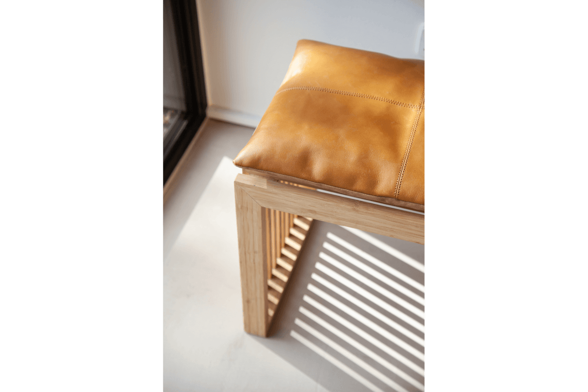 Leather cushion 104 x 35 cm