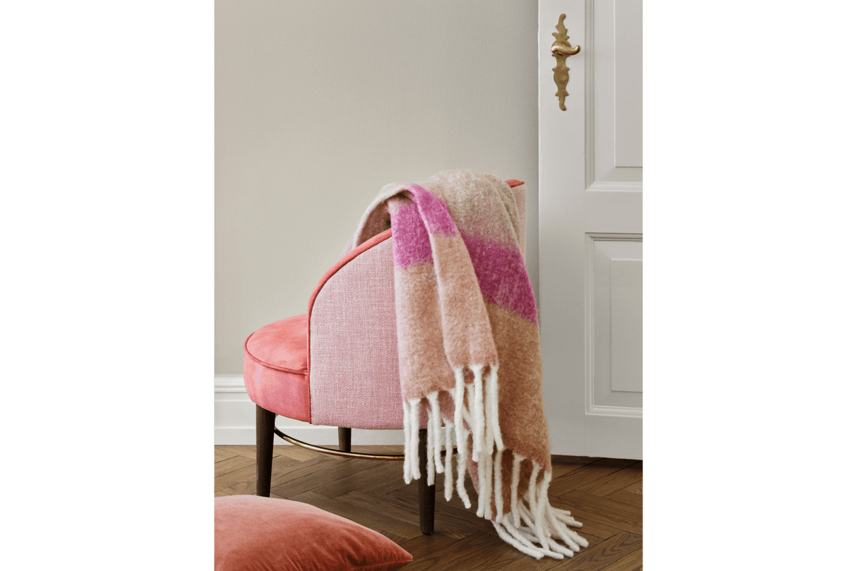 Mathea wool blanket with stripes