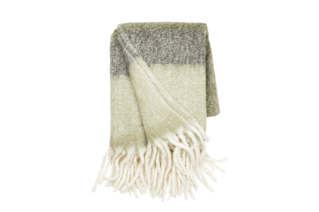 Mathea wool blanket with stripes