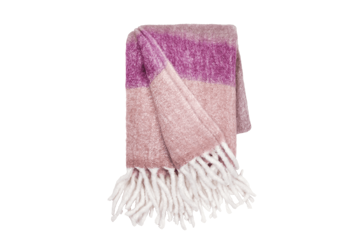 Mathea wool blanket with stripes