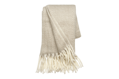Mathea wool blanket with herringbone pattern