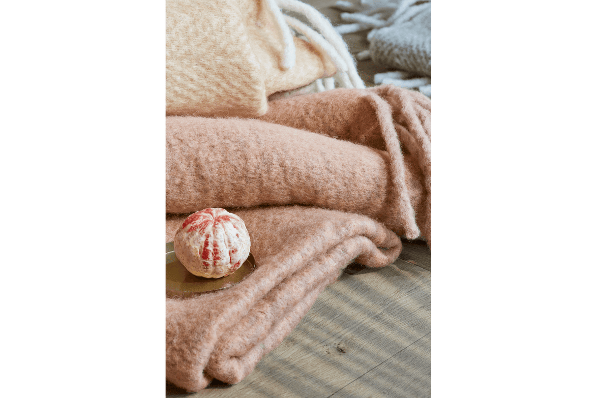 Mathea wool blanket with herringbone pattern