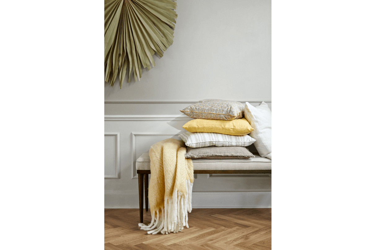 Mathea wool blanket with herringbone pattern